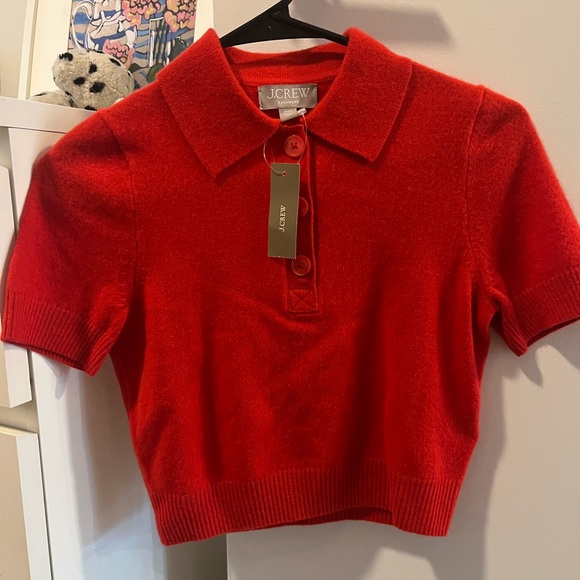 Cashmere cropped sweater-polo - Picture 2 of 3
